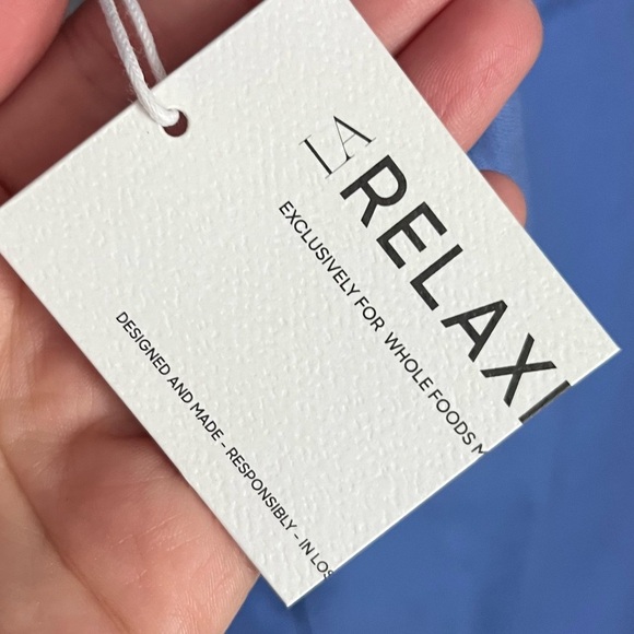 LA Relaxed • NWT Blue Tie Back Short Sleeve Dress - Picture 4 of 6